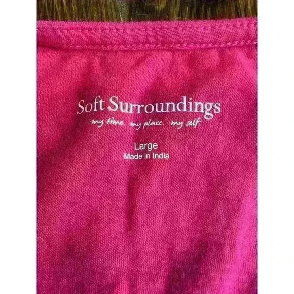 Soft Surroundings Womens Size Large Embroidered Tank Sleeveless Pink - Picture 6 of 7